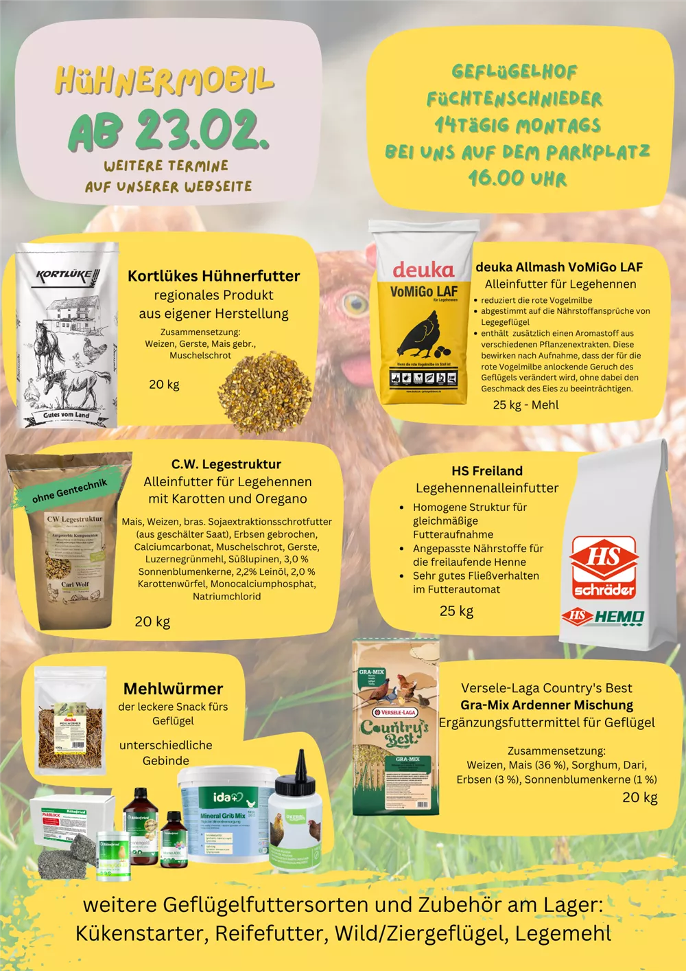 Geflügelfutter Sortiment